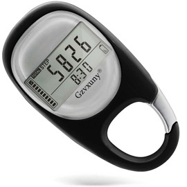 Gzvxuny Walking Pedometerwith Clip, Multifunctional Step Counter with Large LCD Display, Help Track Steps and Miles/Km Calories Burned and Activity Time 7 Days Memory - Black