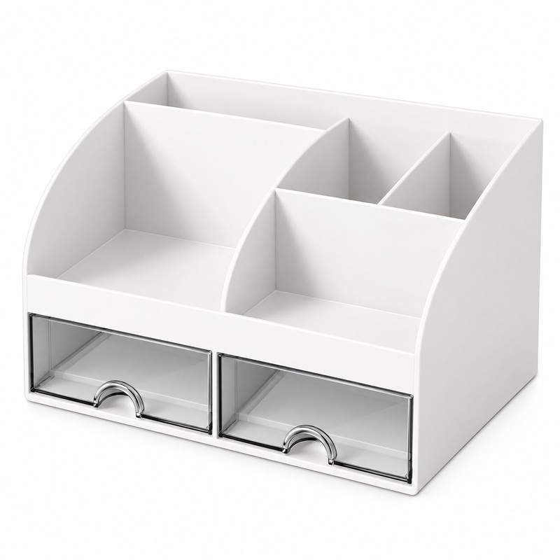 Desktop Organizer with Drawers for Office Supplies – Multi-Compartment Storage