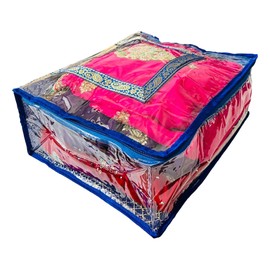 Mehek Set of 5 Large Storage Clear Garment Bag Saree Lengha Bag Wardrobe organiser Indian wedding gift packing