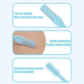 Calefow 12Pcs Nose Hair Trimmer，2-in-1 Nasal Hair Cutter，Upgraded Manual 360° Rotating Nostril Hair Removal Tool Double Sided Nose Hair Blade for Women Men Personal Cleaning