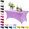 Mienocol Light Purple Spandex Tablecloths,6FT Stretchable Rectangle Table Cover Washable