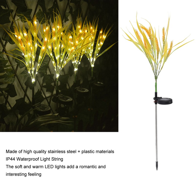 2pcs Solar Wheat Ear Lights IP44 Waterproof Wheat Ear LED