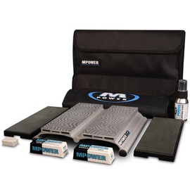 SB2 Double Diamond Sharpening Stone Set - Knife Sharpener, Chisel, Plane Blade and Cutting Tool Sharpener - MPOWER Tools - Diamond Side By Side (600/1200 Grit)