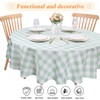 Round Gingham Tablecloths Polyester 60 Inch Diameter, Checkered Table Cloth