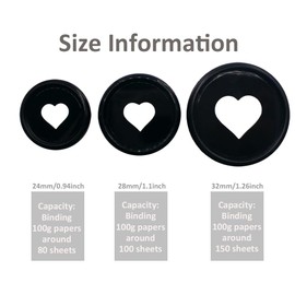ITSYHPRO 100pcs Planner Expander Discs 0.94Inch Book Binding Disc for Discbound Notebook Accessories Heart Binder Rings(Black,0.94inch/24 mm)