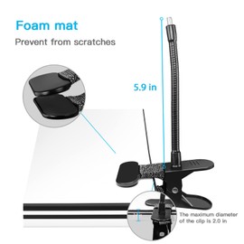 OkeMeeo Gooseneck Clamp Mount for eufyCam 2C/Arlo Pro 5S/Pro 4/Pro 3/Pro 2/Essential Camera Mounting Bracket on Gutter,Shelf,Tree(No Drill,Black, 1 Pack)