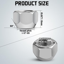 20 PCS 1/2-20" Trailer Wheel 509 Lug Nuts，Galvanized Trailer Lug Nuts fit for 1/2" Wheel Lug Studs Dexter EZ Lube Trailer Camper RV，Trailer Axle Hub Tire Lugs Nuts Open End Acorn Nut.