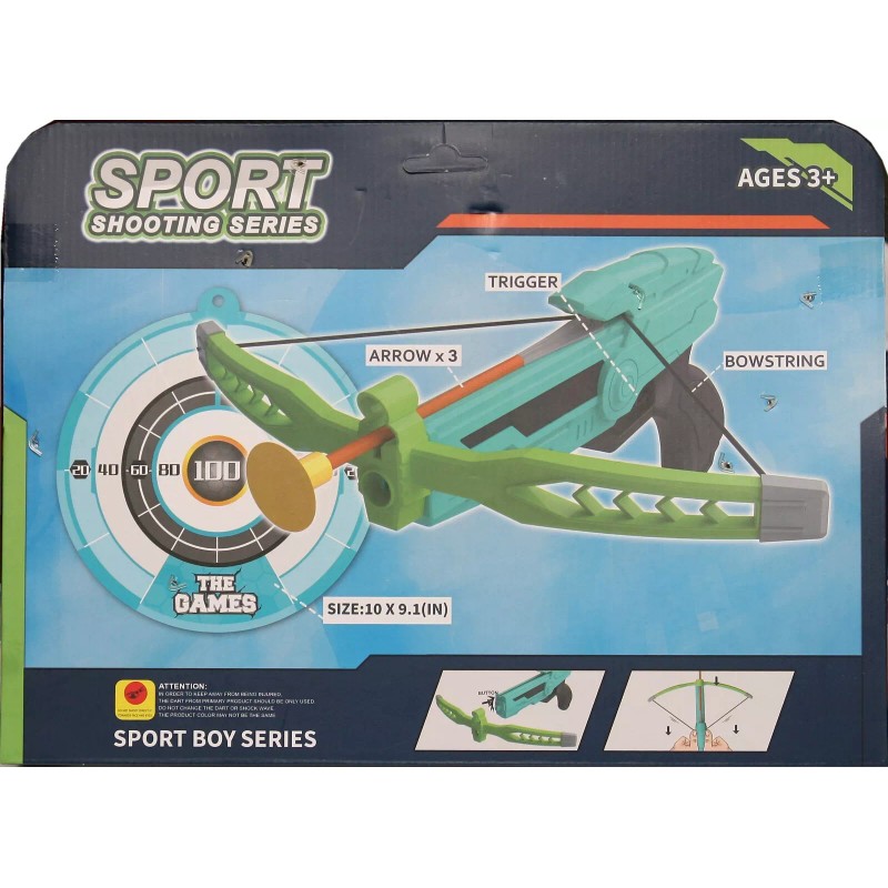 Arcady Crossbow Toy Set, Beautiful Color, 11 Inches, Includes 3