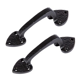 Hammer and Tongs - Rustic Arrowhead Door Handle - H155mm - Black - Pack of 2