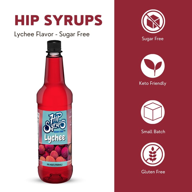 Hip Syrups - Lychee Sugar Free Syrup Designed for Water