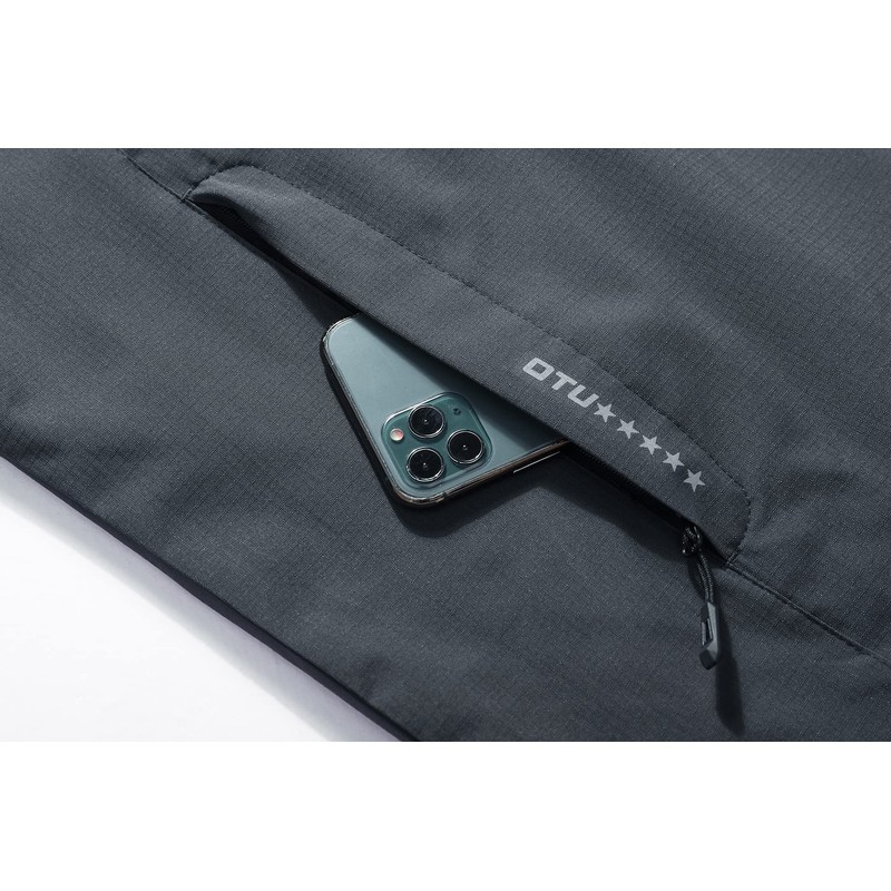 OTU Men's Lightweight Waterproof Hooded Rain Jacket Outdoor Raincoat Shell