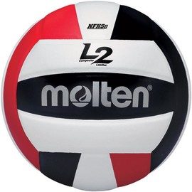 Molten Premium Competition L2 Volleyball, NFHS Approved, Red/Black/White