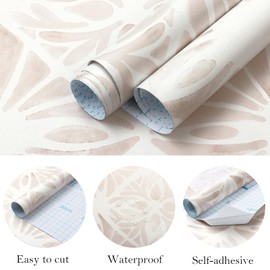 Fiula Geometric Peel and Stick Wallpaper Boho wallpaper78.7 x17.3 White and Pink Wallpaper White Contact Paper Removable Wallpaper for Bedroom Waterproof Removable Shelf Liner Decal Vinyl Roll