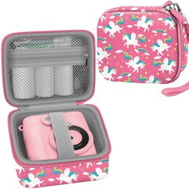 Leayjeen Kids Camera Case Compatible with ESOXOFFORE/Dylanto/GKTZ/HiMont/CAMCLID Kids Camera Instant Print for Holiday Gifts and Birthday Gifts for Kids 3-12 Years Old - Pink Unicorn (Case Only)