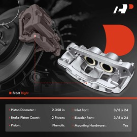 A-Premium Disc Brake Caliper Assembly with Bracket Compatible with Select Ford Models - For F-250 Super Duty 2013-2020, F-350 Super Duty 2013-2019, F-450 Super Duty 2013-2015 - Front Passenger Side