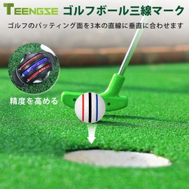 Set of 4 Golf Ball Line Marker Golf Marker Golf Marker Golf Ball Mould TEENGSE Golf Alignment Tool Ball Marker Stencils Golf Line Drawing Equipment Golf Ball Line Stencil + Ball Marker Pen Easy to