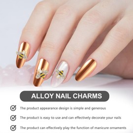 minkissy Bee Nail Charm 20pcs Bee DIY Charms Jewels Nail Ornaments Alloy Jewelry Shiny Decorations Rhinestone Decor Charm Decoration for Art Sticker Supplies Gold Nail Charms