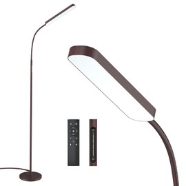 Led Floor Lamps with 15w/1000lm Bright LED Floor Lamp with Stepless Adjustable 3000K-6000K Colors and Dimmer, Remote and Touch Control Reading Lamp, Adjustable Gooseneck Floor Lamp for Living Room