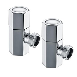 2 Packs Angle Stop Valve Chrome for Bathroom Kitchen Toilet Shower Plumbing Valve 1/2" Nominal (5/8" OD) Compression x 3/8" OD, 1/4-Turn Operation