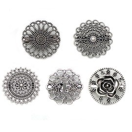 Pack of 5 Vintage Pullover Scarf Cardigan Clips Women's Round Vintage Cape Brooch Scarf Clip, Brooches for Clothing, Clips for Clothing, Vintage Collar Dress Clips for Women Girls, Zinc