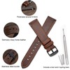 WOCCI Watch Strap 24mm, Saddle Style Vintage Leather Band Replacement