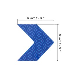 PATIKIL Reflective Stickers, 20 Pack 2.36 x 2.36 Inch Waterproof Adhesive High Visibility Night Caution Warning Arrow Shape Safety Tape Reflector for Trucks Trailers Cars, Blue