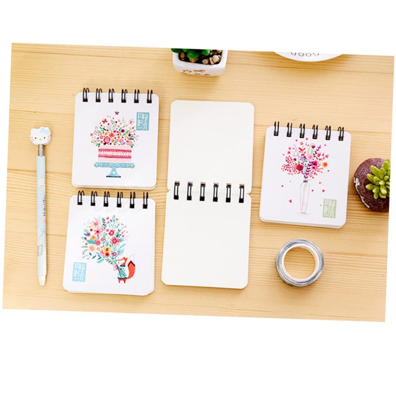 Operitacx 8pcs Escritorios Portable Notepad Floral Notebook Mini Ruled Lined