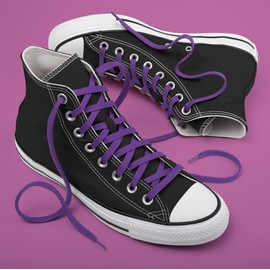 Miscly Flat Shoelaces - Various Lengths and Colours Available, Purple