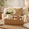 2PCS Bathroom Basket Organizer with Handle, Scalloped Basket, 14.4×6.4×4In