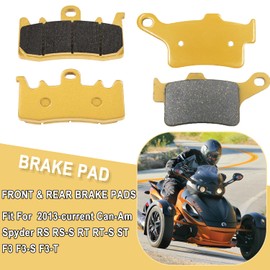 Premium Ceramic Front & Rear Brake Pad Set Fit For Can-Am Spyder RS RS-S RT RT-S ST F3 F3-S F3-T, Brake Pads Kit For Cam Am Spyder 2013 to Current