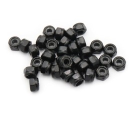 SCXCLY 100pcs Nylon Insert Hex Lock Nuts, 10# 24 Inch Lock Nuts, 304 Stainless Steel (Black)