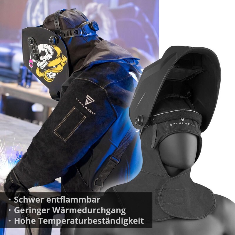STAHLWERK Welding cap, welding hat, welding cap, welding mask, flame