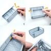 Tianlong 4pcs Mini Foldable Desk Crates Storage Box, Plastic Stackable