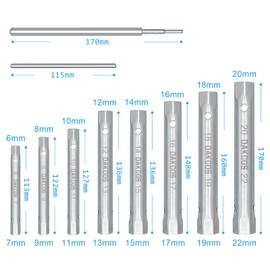 DAKCOS 10PCS Box Metric Spanner Set with Tommy Bar,6-22mm