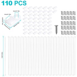 110 Pcs Cable Zip Tie Mounts Wire Cable Clips Organizer Holders with 6" Cable Ties, Saddle Type Mounts Base and Tapping Screw, White
