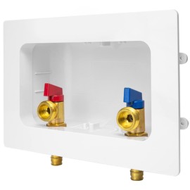 EFIELD Premium Washing Machine Outlet Box, 1/2" Pex-A F1960 Expansion Fittings x 3/4" MHT Connection, Center Drain With1/4 Turn Brass Valves Installed,