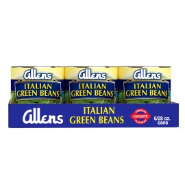 Allens Italian Style Green Beans 28oz 6 Pack Canned Vegetables Pantry Staple.