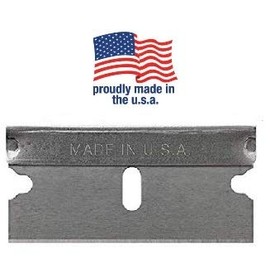 FitAll - 50 Pack Razor Blades - Single Edge, Made in USA - Fits All Safety Standard Scrapers - Heavy Duty, Extra Sharp - 50 Pieces