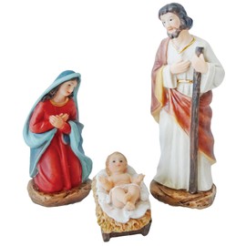 Holy Family Statue Set Saint Mary, Saint Joseph and Baby Jesus Statue Catholic Gift (6 Inch)