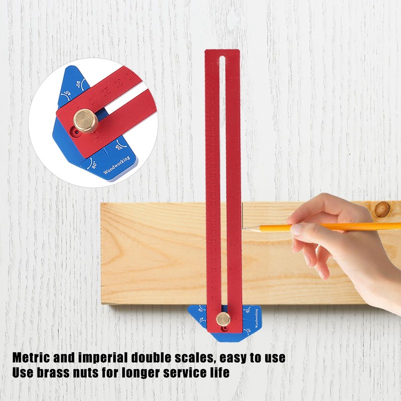 Woodworking Scriber 270mm Aluminum Alloy Angled Ruler Line Scribing Marking