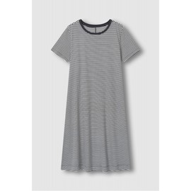 JAJU Women's Soft Short-Sleeve Pajama Dress _ Light Charcoal