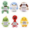 Fayrvind 6 Pcs Emotional Support Positive Crochet Animal Doll Cute