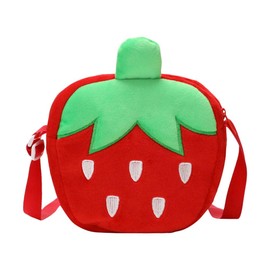 DEARMAMY Cute Strawberry Crossbody Bag for Girls Small Shoulder Bag Ideal as Coin Purse or Purse for Practical Outdoor Bag for On the Go, red, Casual, child-friendly/girl-specific