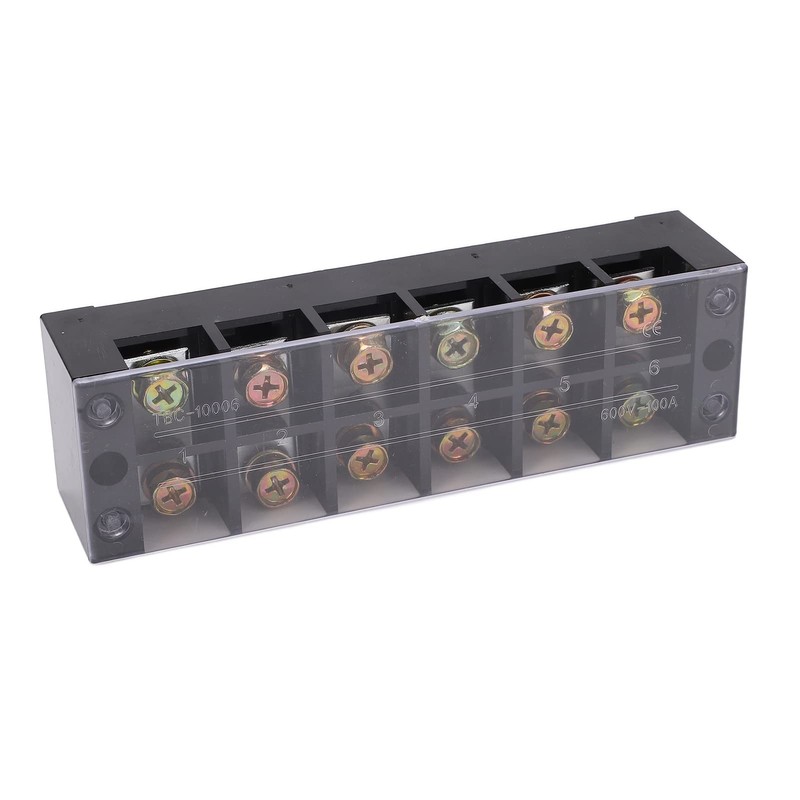 Electrical Terminal Strip Block Thickened 100A 600V Dual Row 6