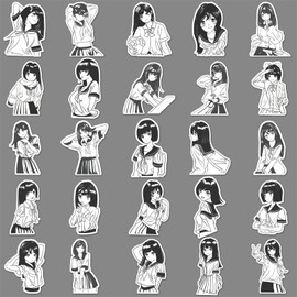 Pack of 50 Anime Girls Stickers Pack Anime Girls Sticker Set Waterproof Vinyl Stickers for Laptop Children Cars Motorcycle Bicycle Skateboard Luggage Suitcase Computer Sticker Graffiti Decal