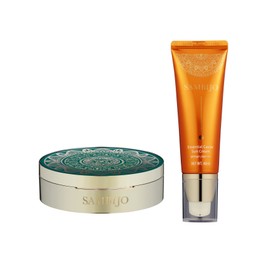 Sambizo high-functional sun care essential caviar cosmetics 2-piece cushion sunscreen set / 삼비조 고기능성 썬케어 에센셜 캐비어 화장품 2종 쿠션 썬크림 세트