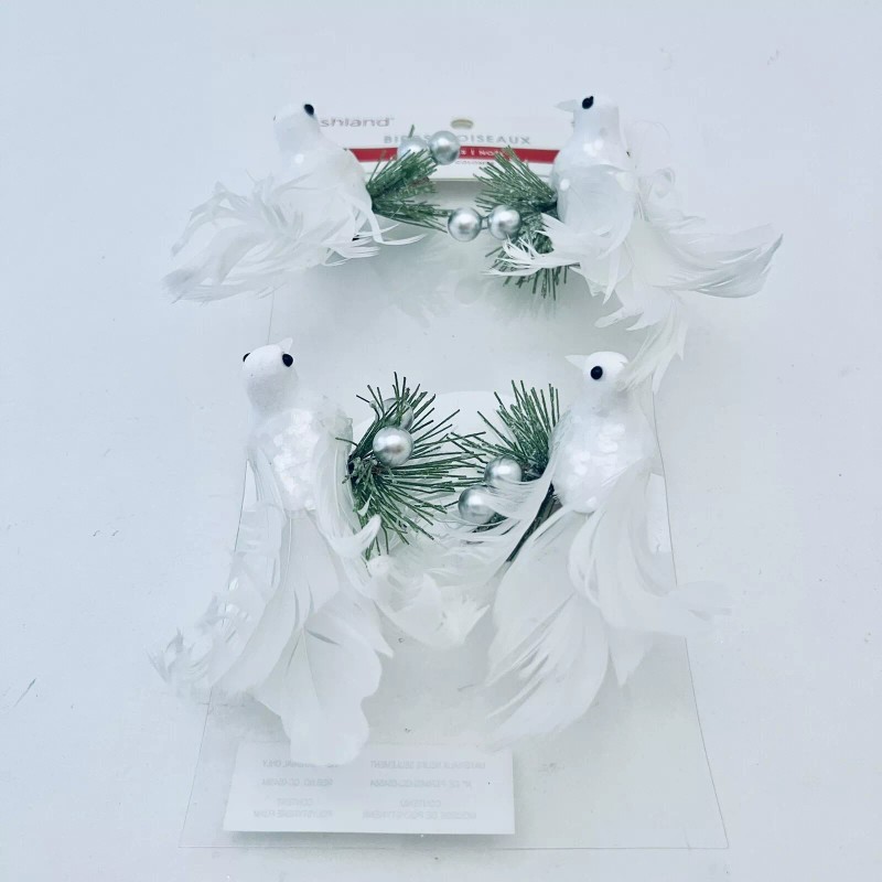 Ashland White Clip on Doves Birds Christmas Holiday Tree Trimmer