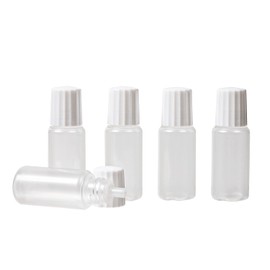 Natural Cosmetics Laboratory Dropper Type Eyedropper Bottle, Refill Container, Translucent, White Cap, 0.3 fl oz (10 ml) Set of 5