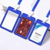 Azlanway Card Holder with Lanyard, 3 Set Vertical Plastic ID