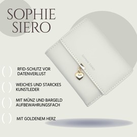 Sophie Siero Women's Smooth and Soft Leather Purse Women Small Purse Girls with Many Compartments, gray, Modern